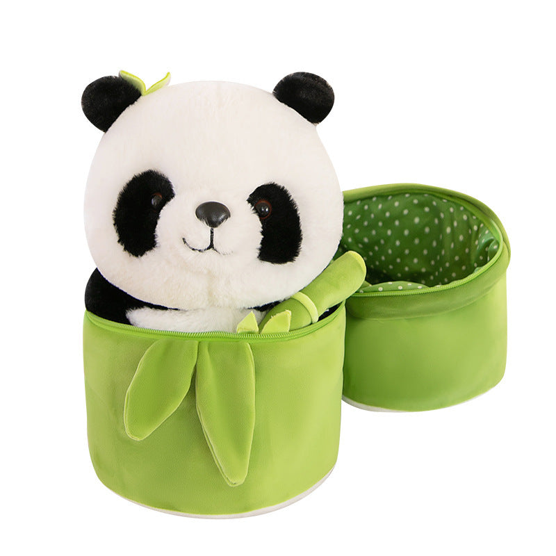 Simulated Bamboo Tube Panda Pillow