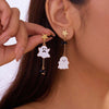 Asymmetric Halloween Earrings – Dark Style Spider Web, Bat & Ghost