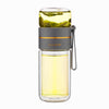 Glass Water Bottle with Tea Infuser Filter – Double Wall Leakproof Bottle