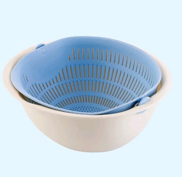 Portable Double-Layer Detachable Drain Basket: Fruit and Vegetable Cleaner, Strainer for Washed Rice and Pasta