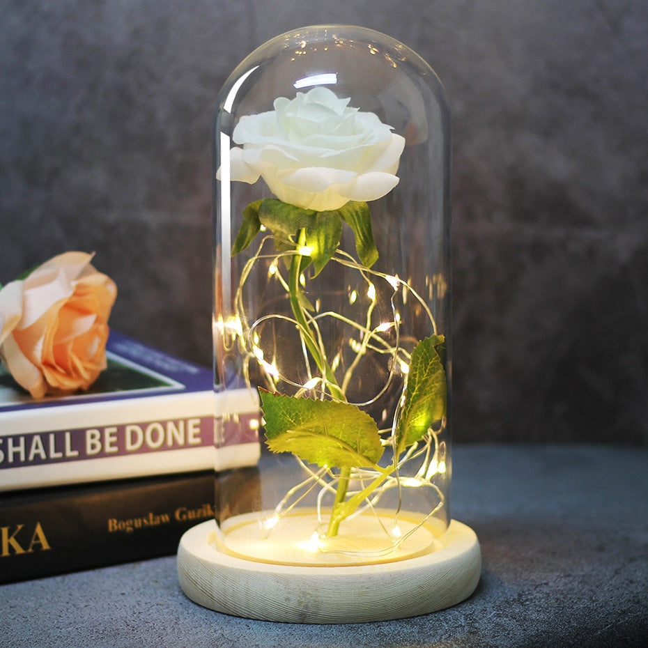 Enchanted Forever Rose in Glass with LED Light - Christmas Decoration