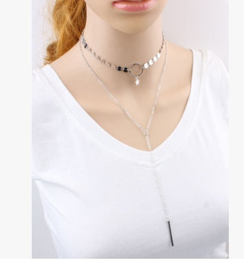 Duo Star Goddess Choker Necklace