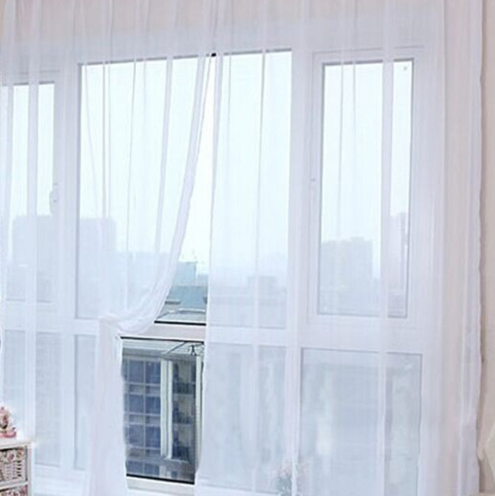 Modern Solid Tulle Curtains – Sheer Curtains for Living Room and Bedroom