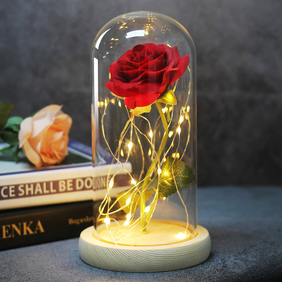 Enchanted Forever Rose in Glass with LED Light - Christmas Decoration