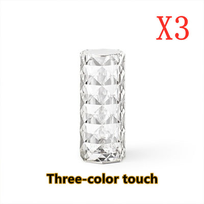 Nordic Crystal Touch Table Lamp – USB Rose Projector