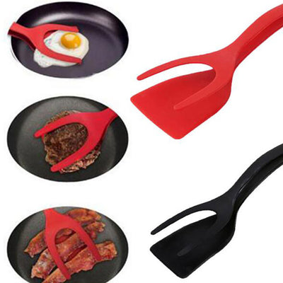 2-in-1 Egg & Pancake Spatula Tongs – Grip, Flip & Serve!