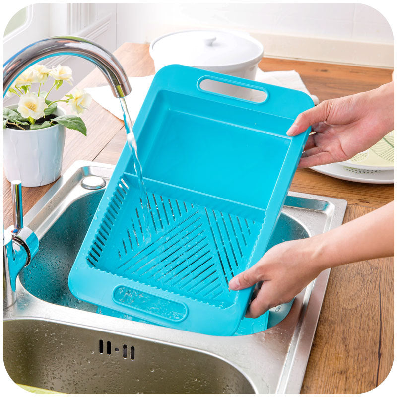 Multifunctional Kitchen Chopping Board with Drain Basket.