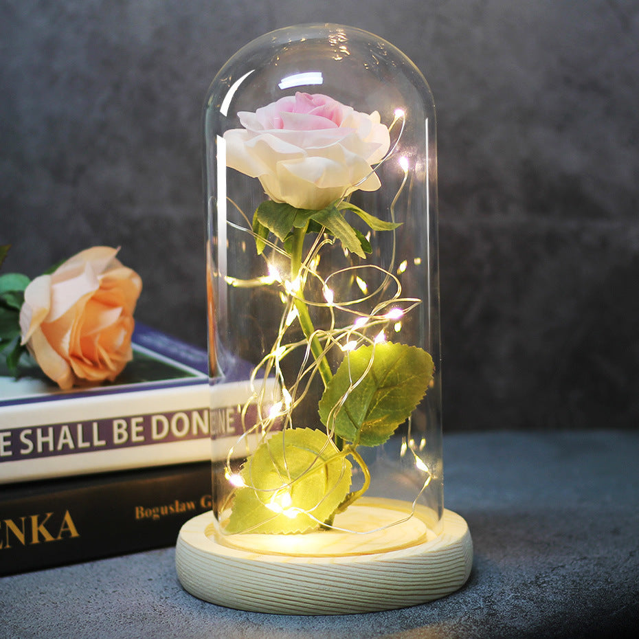 Enchanted Forever Rose in Glass with LED Light - Christmas Decoration