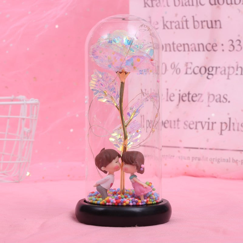 Enchanted Forever Rose in Glass with LED Light - Christmas Decoration