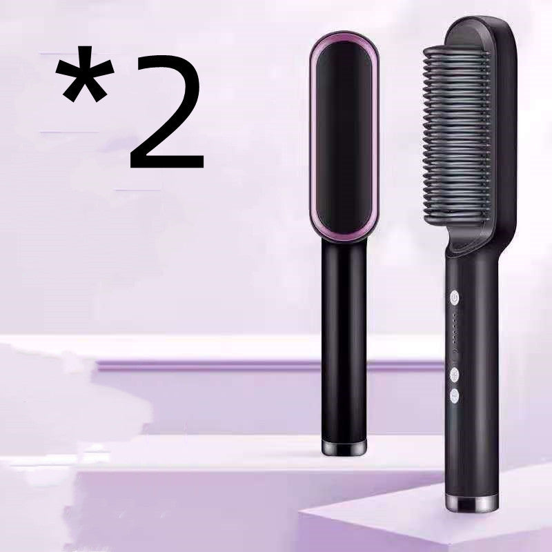 2-in-1 Hair Straightener & Curler Hot Comb with Negative Ions