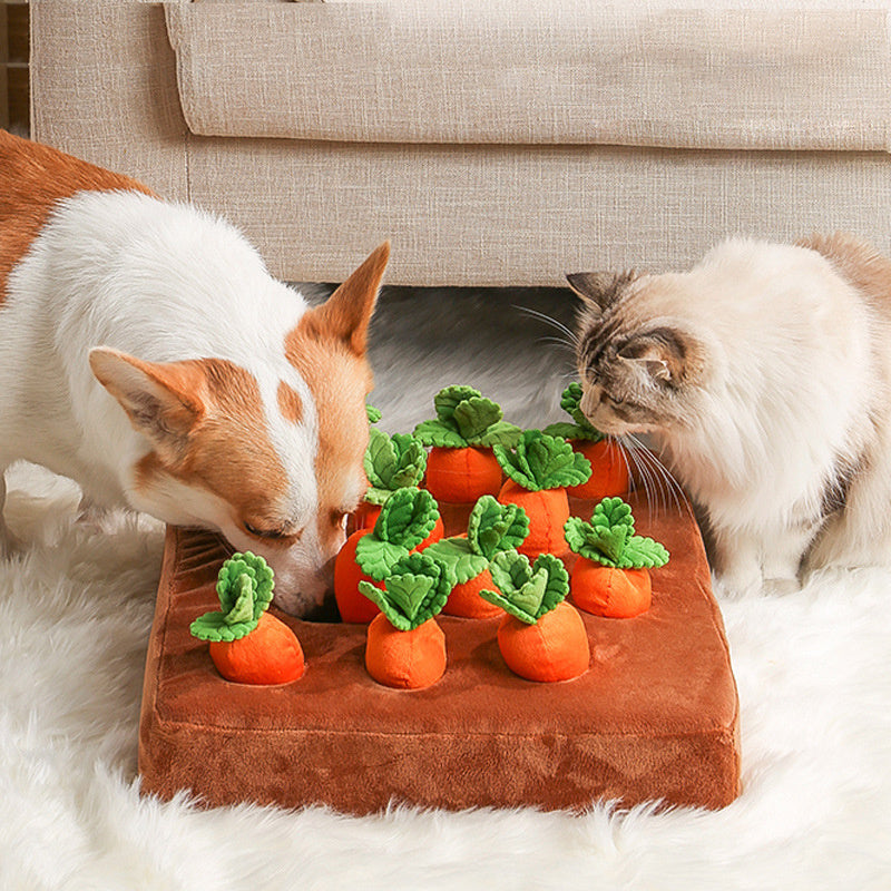 Carrot Plush Chew Toy for Dogs and Cats