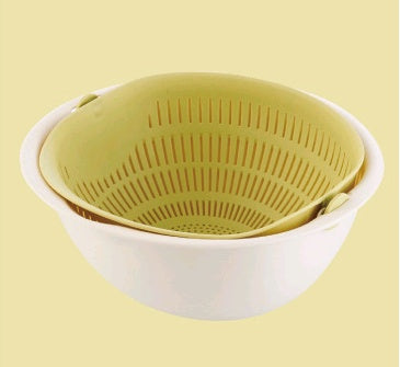 Portable Double-Layer Detachable Drain Basket: Fruit and Vegetable Cleaner, Strainer for Washed Rice and Pasta