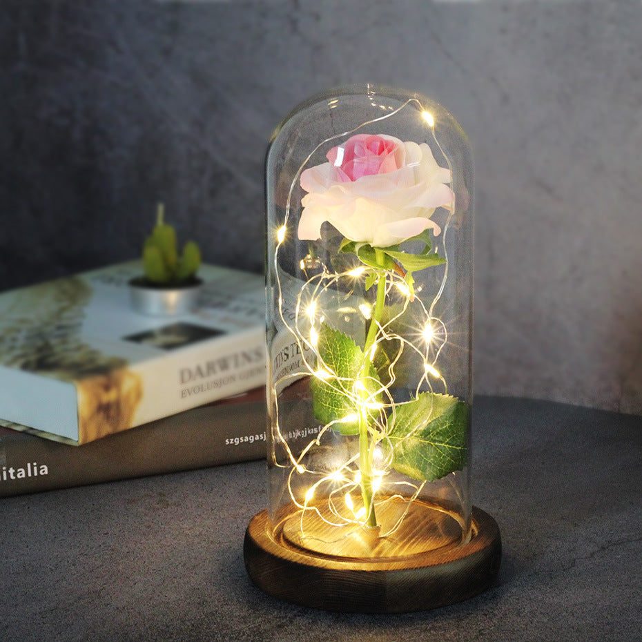 Enchanted Forever Rose in Glass with LED Light - Christmas Decoration