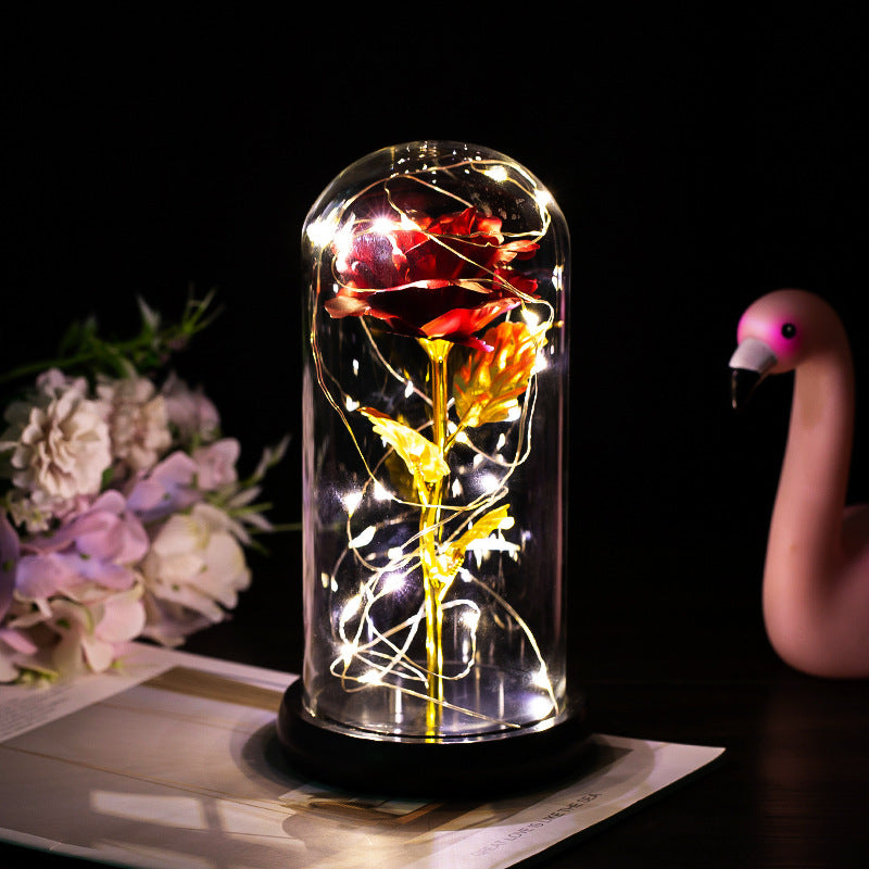 Enchanted Forever Rose in Glass with LED Light - Christmas Decoration