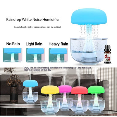 Jellyfish Raindrop Humidifier - Ultrasonic Aroma Diffuser with Seven-Color Ambient Light