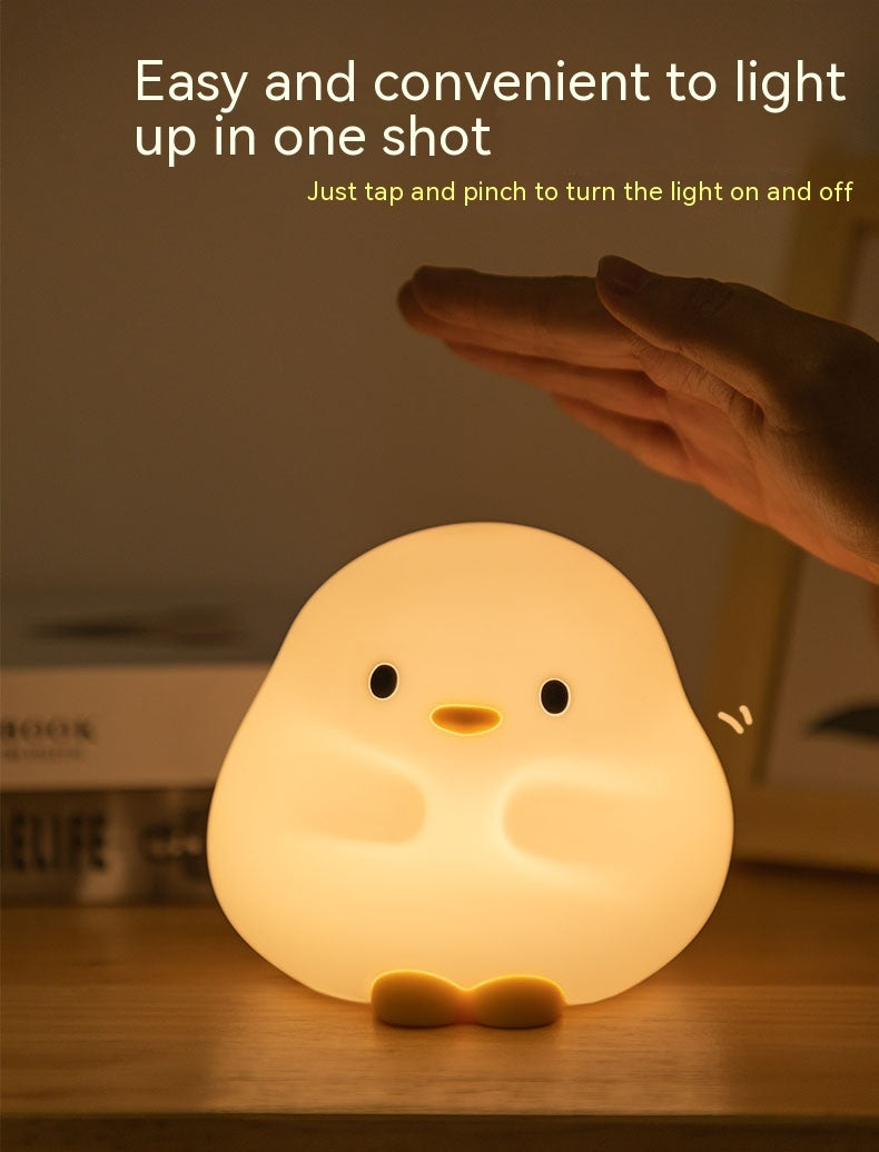 Cute Duck LED Night Light – Rechargeable Silicone Lamp with Touch Sensor – Perfect for Bedrooms and Kids' Gifts