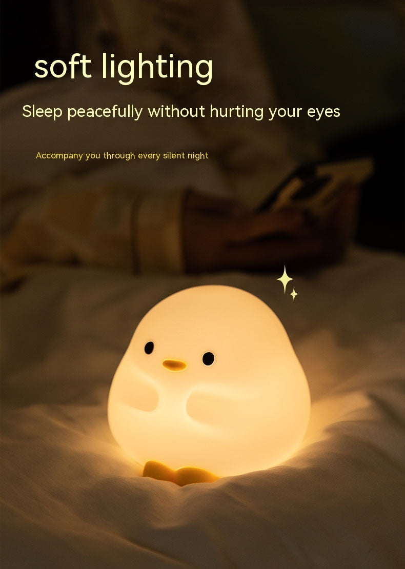 Cute Duck LED Night Light – Rechargeable Silicone Lamp with Touch Sensor – Perfect for Bedrooms and Kids' Gifts