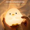 Cute Duck LED Night Light – Rechargeable Silicone Lamp with Touch Sensor – Perfect for Bedrooms and Kids' Gifts