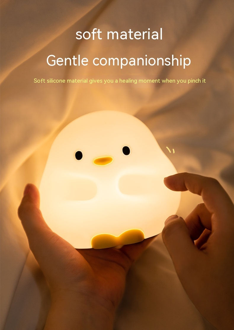 Cute Duck LED Night Light – Rechargeable Silicone Lamp with Touch Sensor – Perfect for Bedrooms and Kids' Gifts