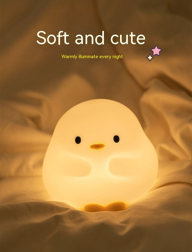 Cute Duck LED Night Light – Rechargeable Silicone Lamp with Touch Sensor – Perfect for Bedrooms and Kids' Gifts