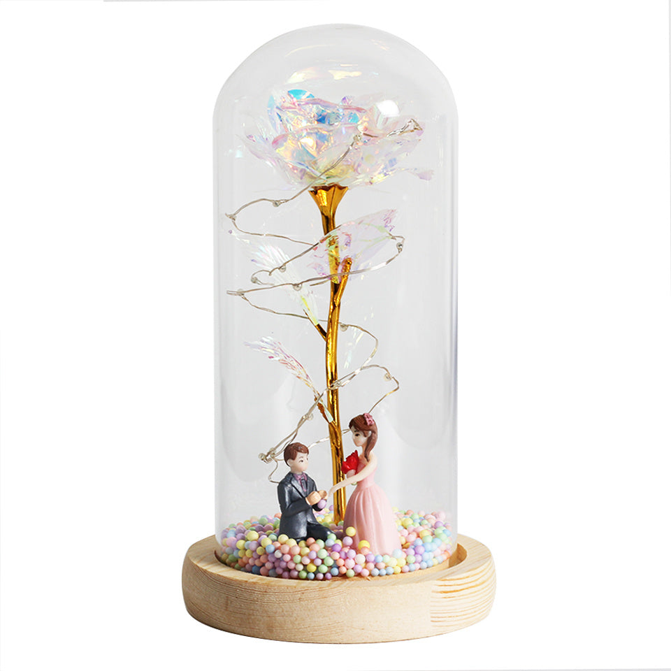 Enchanted Forever Rose in Glass with LED Light - Christmas Decoration