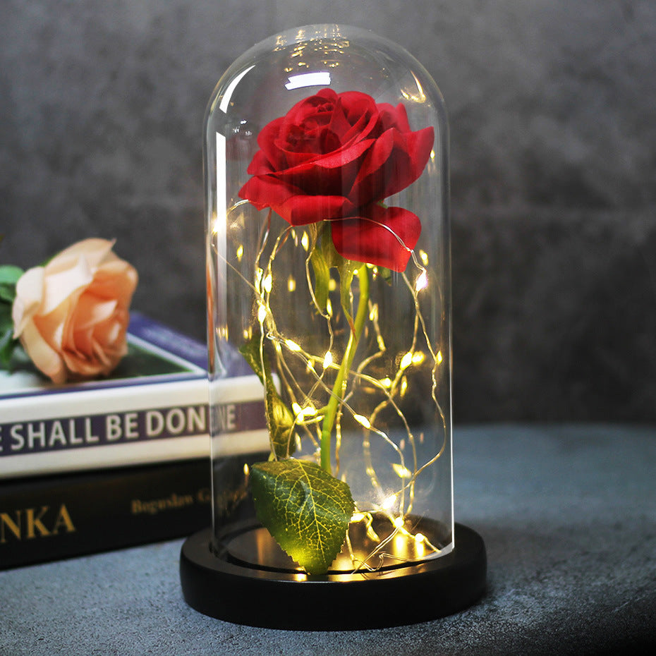 Enchanted Forever Rose in Glass with LED Light - Christmas Decoration