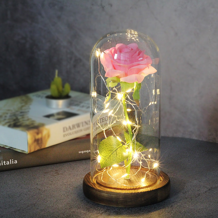 Enchanted Forever Rose in Glass with LED Light - Christmas Decoration