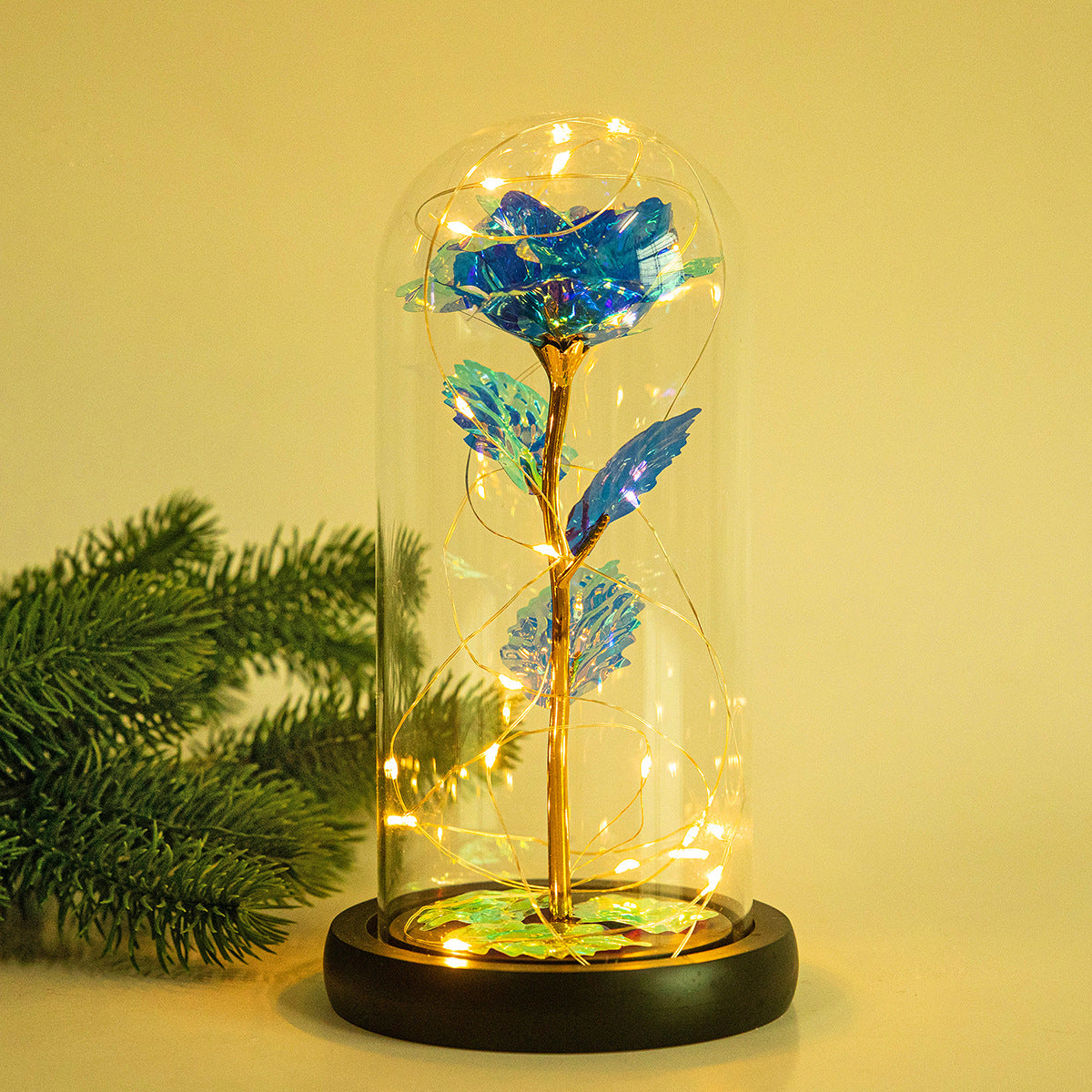 Enchanted Forever Rose in Glass with LED Light - Christmas Decoration