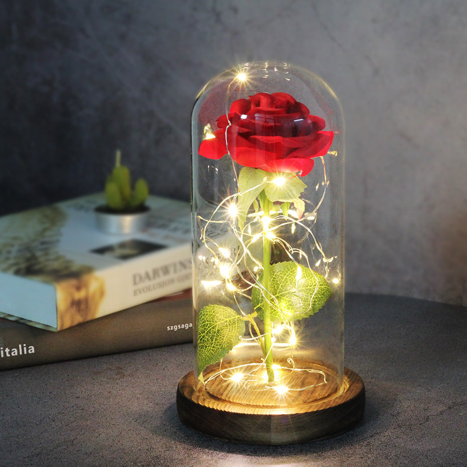 Enchanted Forever Rose in Glass with LED Light - Christmas Decoration