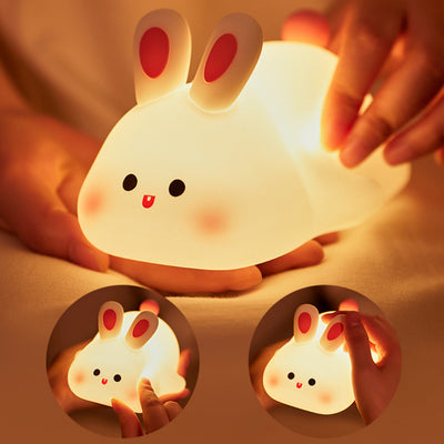 Rabbit-Shaped Night Light – Silicone Lamp with Touch Sensor for Kids