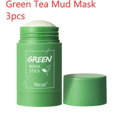 Green Tea Cleansing Stick Mask – Oil Control, Anti-Acne, and Whitening with Seaweed for Skin Care