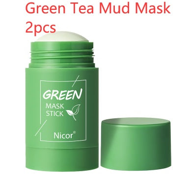 Green Tea Cleansing Stick Mask – Oil Control, Anti-Acne, and Whitening with Seaweed for Skin Care