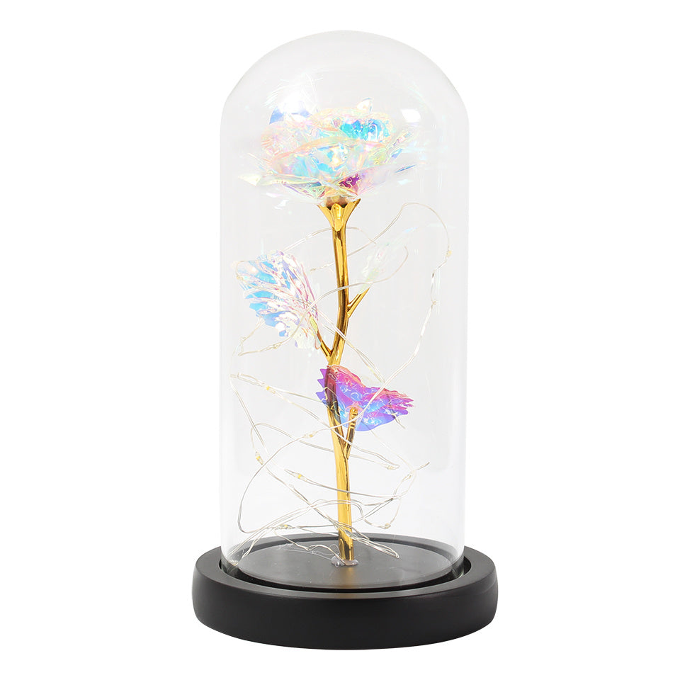 Enchanted Forever Rose in Glass with LED Light - Christmas Decoration