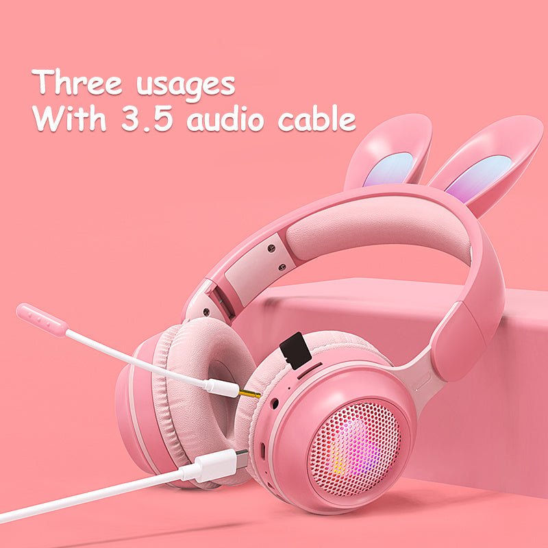 Wireless Headphones with Bunny Ears: Illuminated Headphones