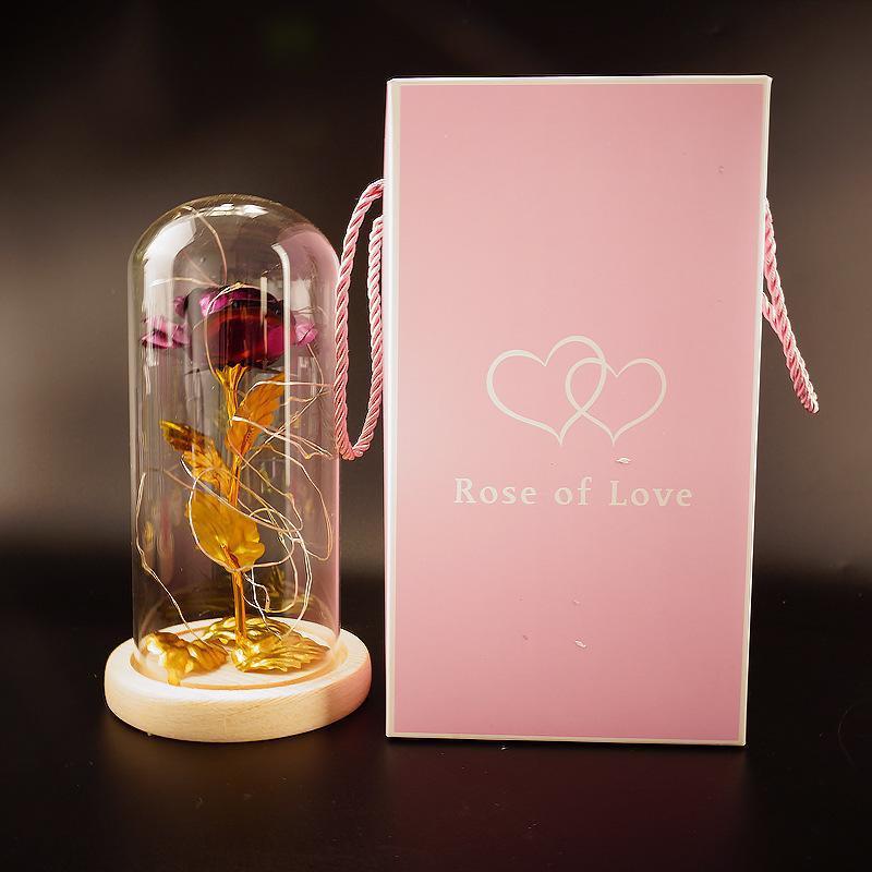 Enchanted Forever Rose in Glass with LED Light - Christmas Decoration