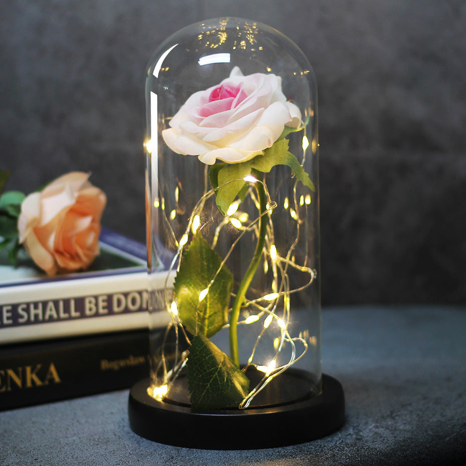 Enchanted Forever Rose in Glass with LED Light - Christmas Decoration