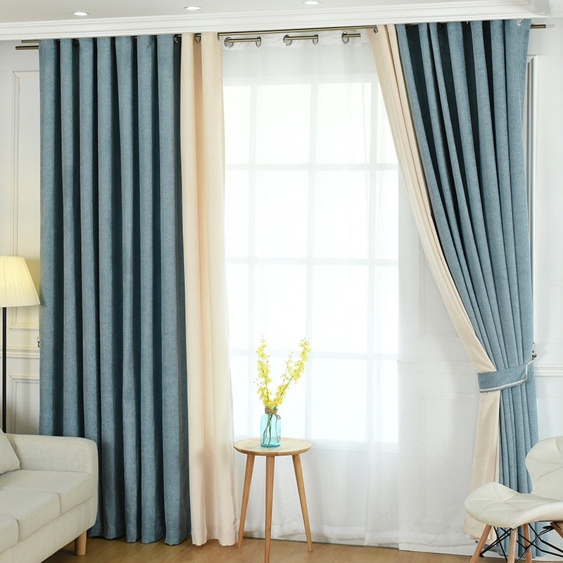 Factory Direct Chenille Curtains – Simple Solid Design with High Shading, Ready-Made for Living Room and Bedroom