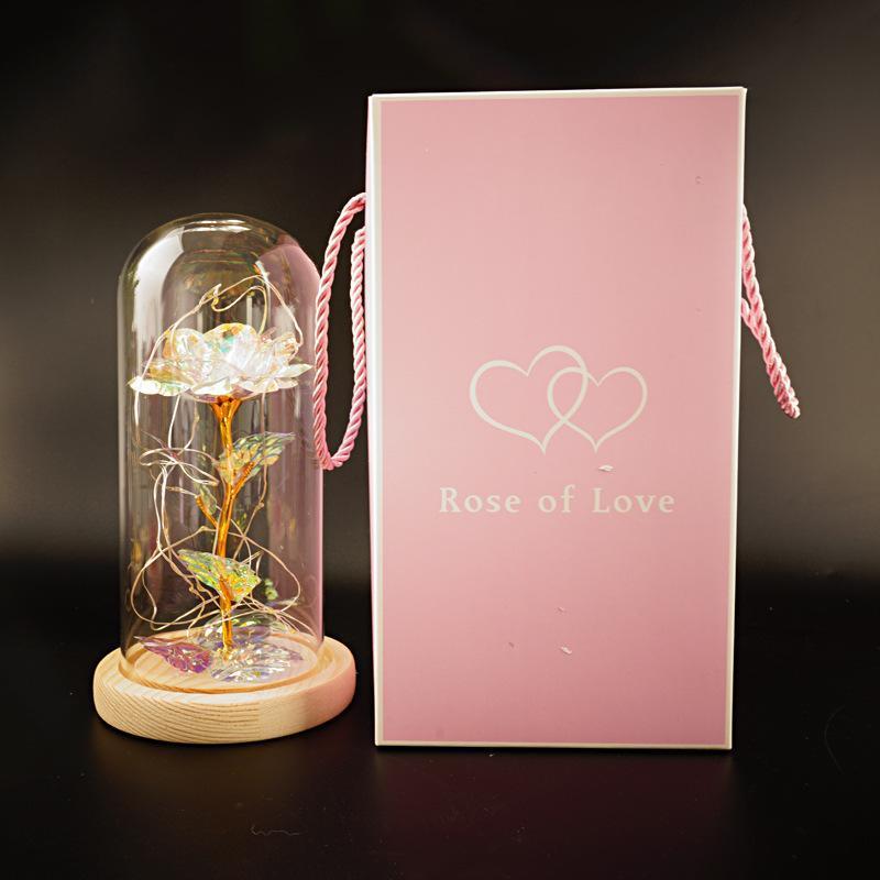 Enchanted Forever Rose in Glass with LED Light - Christmas Decoration