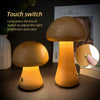 INS Wooden Cute Mushroom LED Night Light – Touch Switch Bedside Table Lamp for Bedroom and Children's Room, Ideal for Sleeping and Home Decor