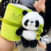 Simulated Bamboo Tube Panda Pillow