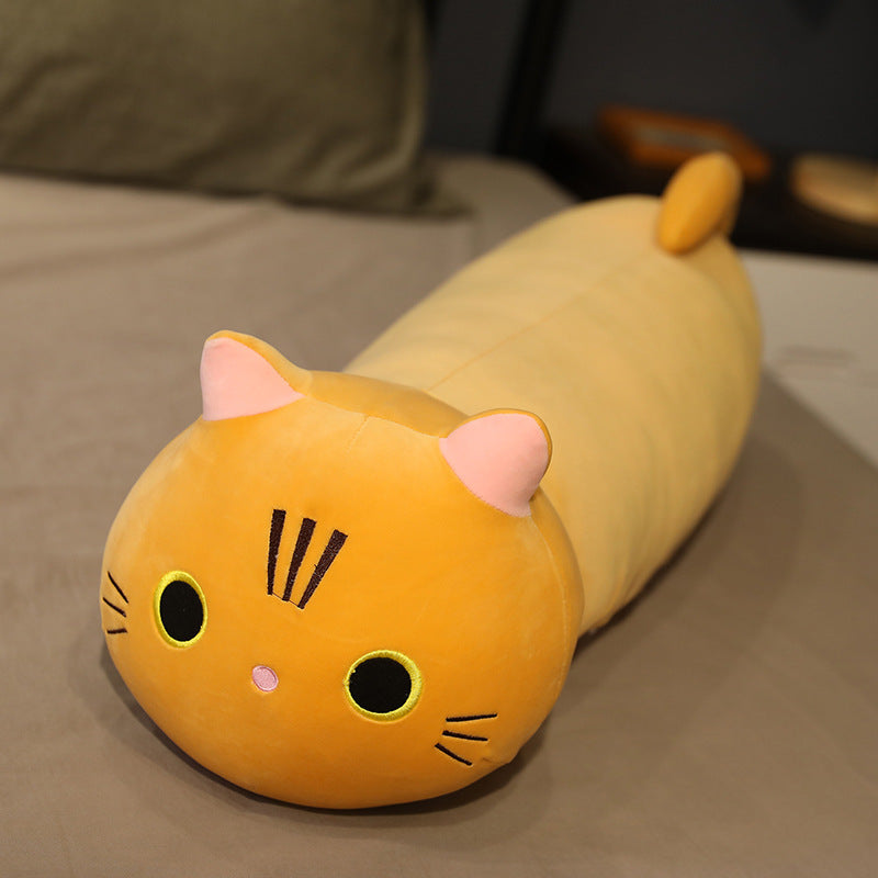 Large Cartoon Cat Plush Toy – Stuffed Cloth Doll, Long Animal Pillow Cushion for Comfort and Play