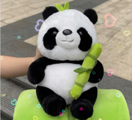 Simulated Bamboo Tube Panda Pillow