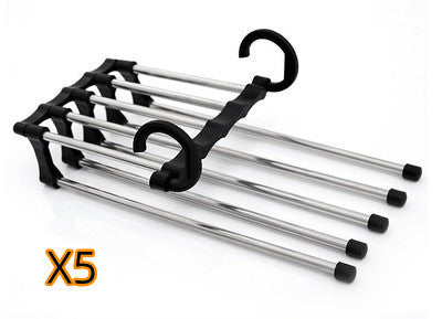 5-in-1 Multi-functional Wardrobe Hanger | Stainless Steel Pants and Clothing Organizer