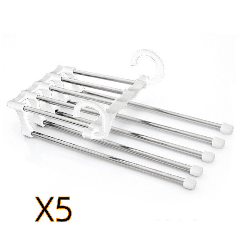 5-in-1 Multi-functional Wardrobe Hanger | Stainless Steel Pants and Clothing Organizer