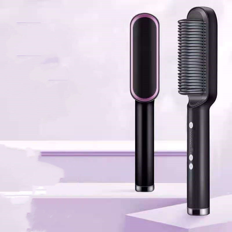 2-in-1 Hair Straightener & Curler Hot Comb with Negative Ions