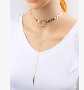 Duo Star Goddess Choker Necklace