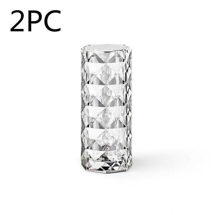 Nordic Crystal Touch Table Lamp – USB Rose Projector