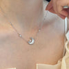 Star and Moon Necklace: Special Design for Women with Diamond and White Shell