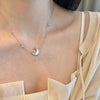 Star and Moon Necklace: Special Design for Women with Diamond and White Shell