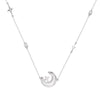 Star and Moon Necklace: Special Design for Women with Diamond and White Shell